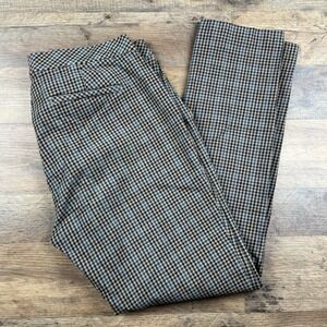 J. Jill Cream & Black Gingham Check‎ Mid Rise Slim Leg Trouser Pants Size 6